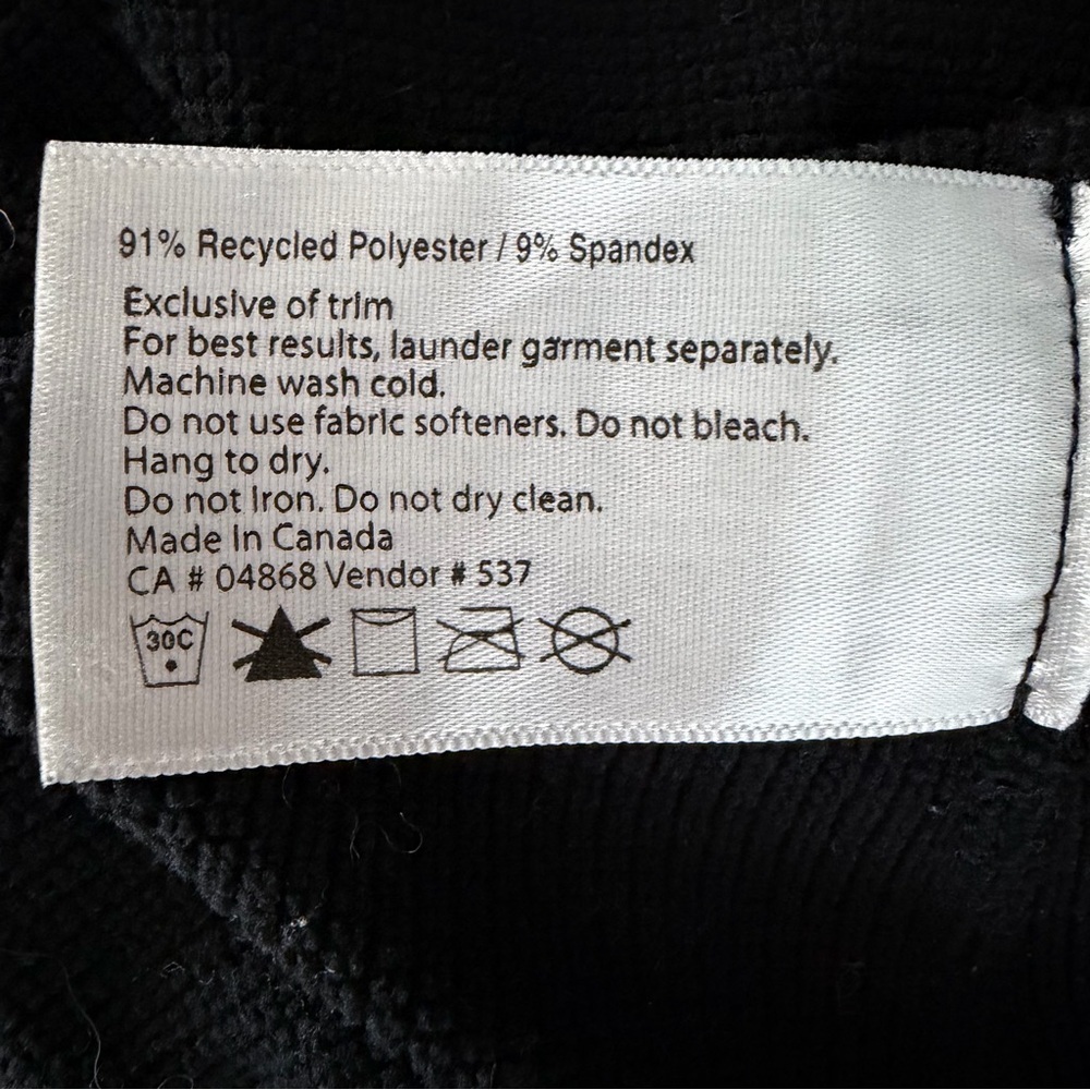 MEC Black Recycled Performance Turtleneck Base Layer Minimalist Outdoor s/p - Picture 8 of 12